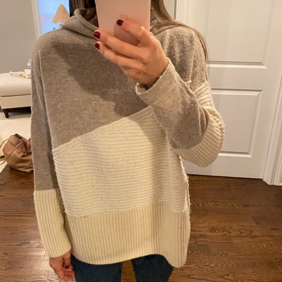 French Connection color block turtleneck sweater - Picture 1 of 5